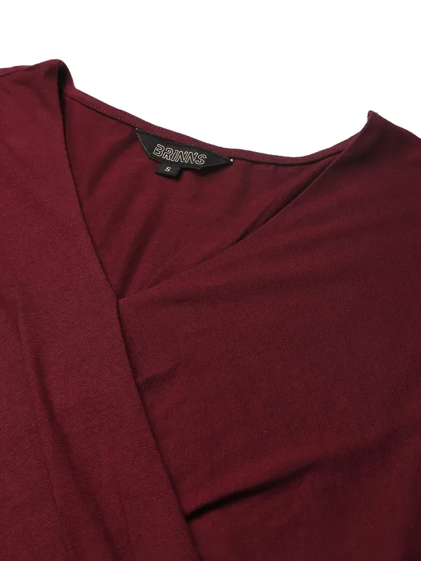 BRINNS_Burgundy_Solid_Dress