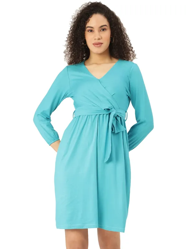 BRINNS_Turquoise_Blue_Solid_Dress