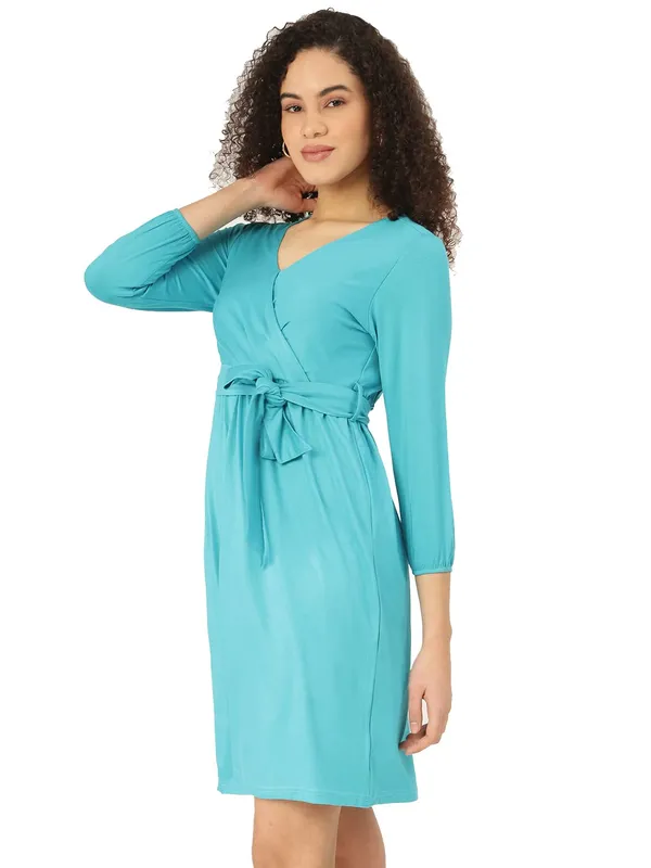 BRINNS_Turquoise_Blue_Solid_Dress