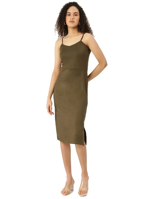 BRINNS_Olive_Green_Sheath_Midi_Dress