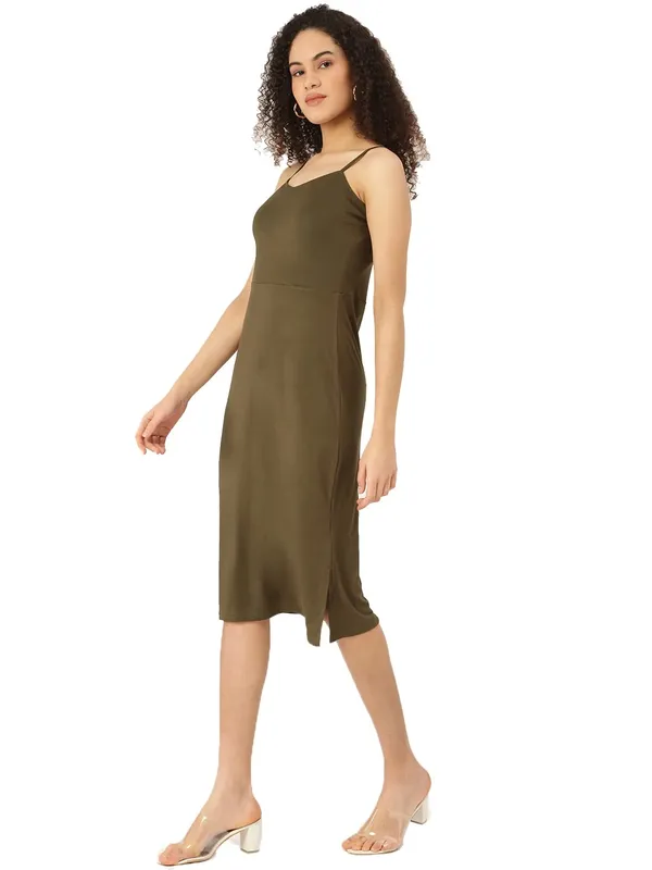 BRINNS_Olive_Green_Sheath_Midi_Dress