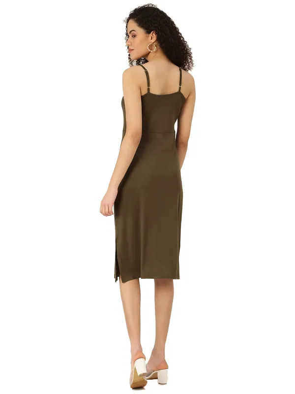 BRINNS_Olive_Green_Sheath_Midi_Dress
