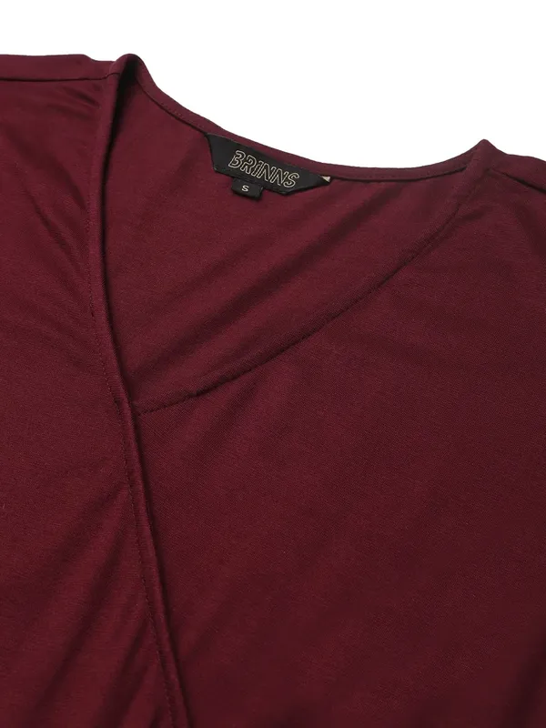 BRINNS_Burgundy_Solid_Dress