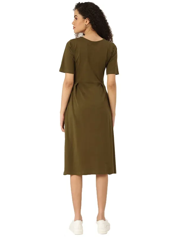 Olive_Cotton_Blend_Single_Jersey_Dresses