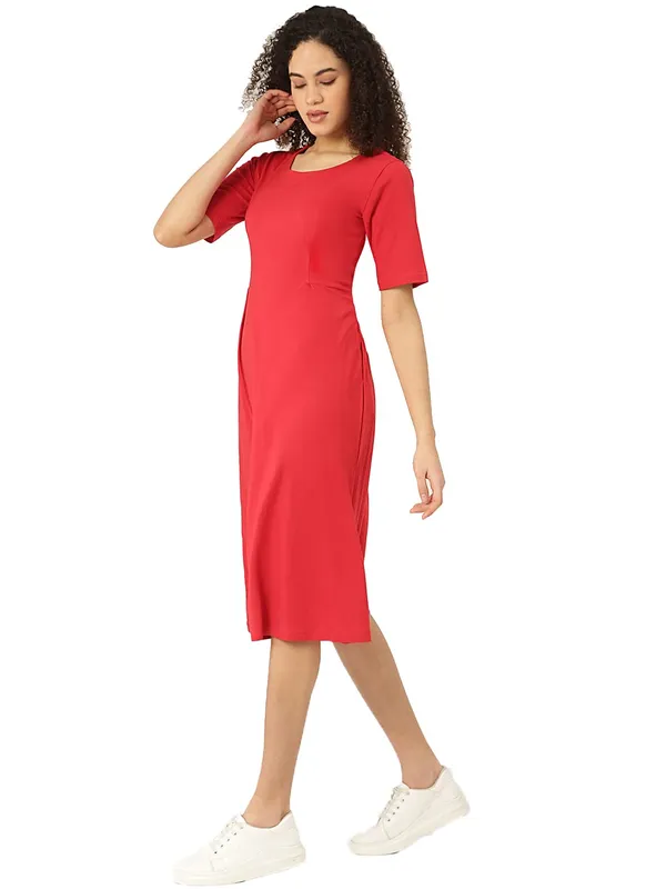 Red_Cotton_Blend_Single_Jersey_Dresses