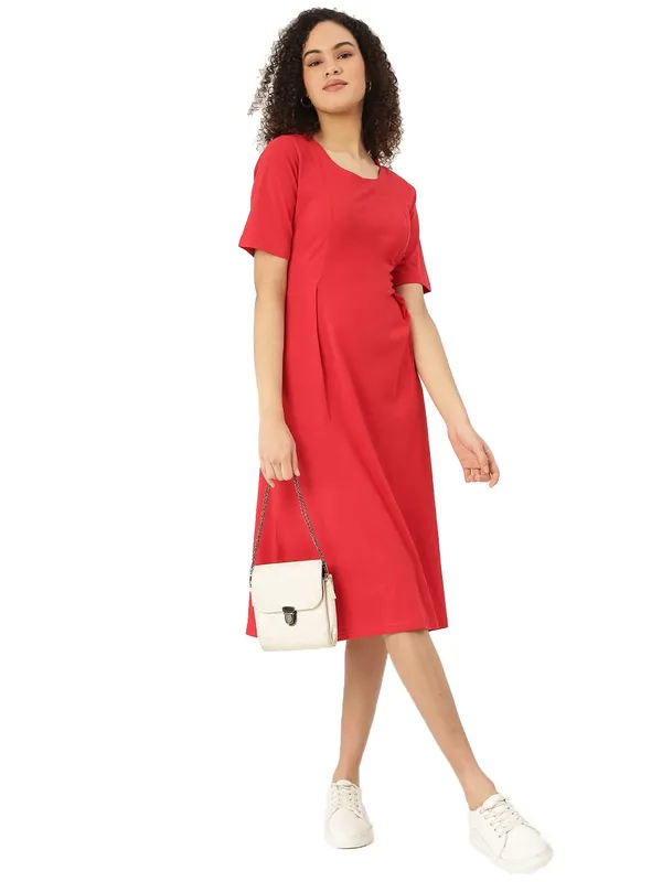 Red_Cotton_Blend_Single_Jersey_Dresses
