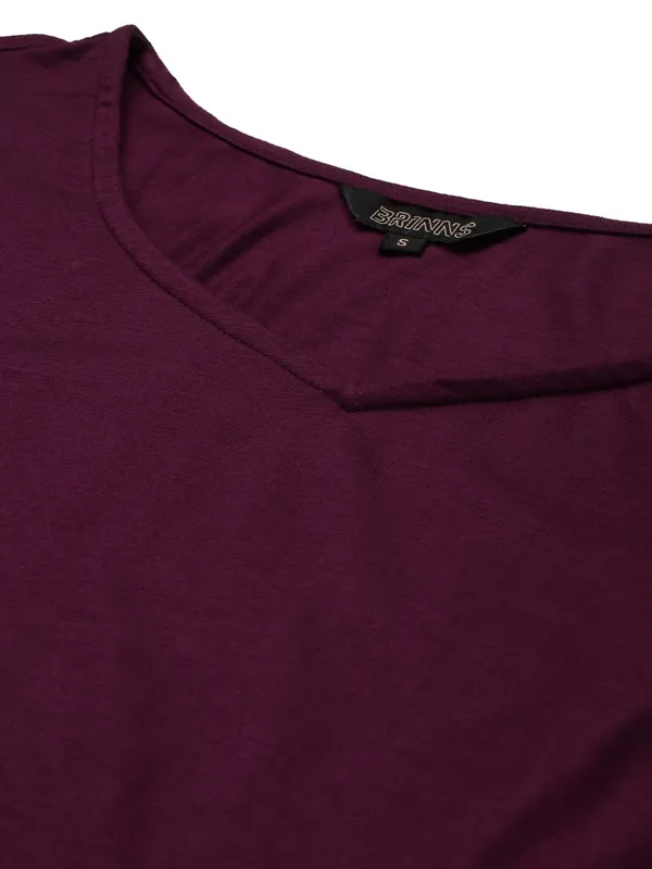 Burgundy_Viscose_Dresses