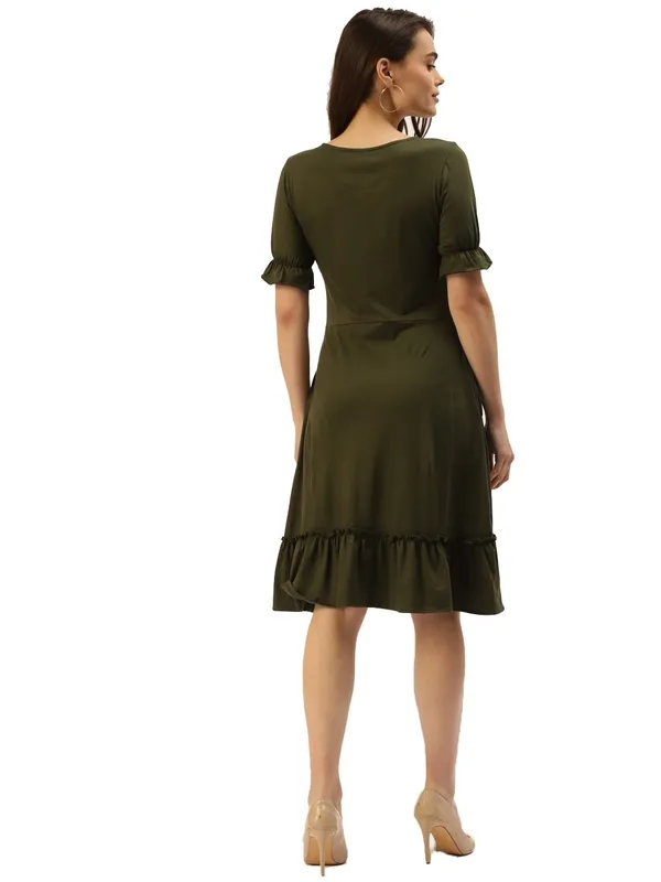 Olive_Viscose_Dresses