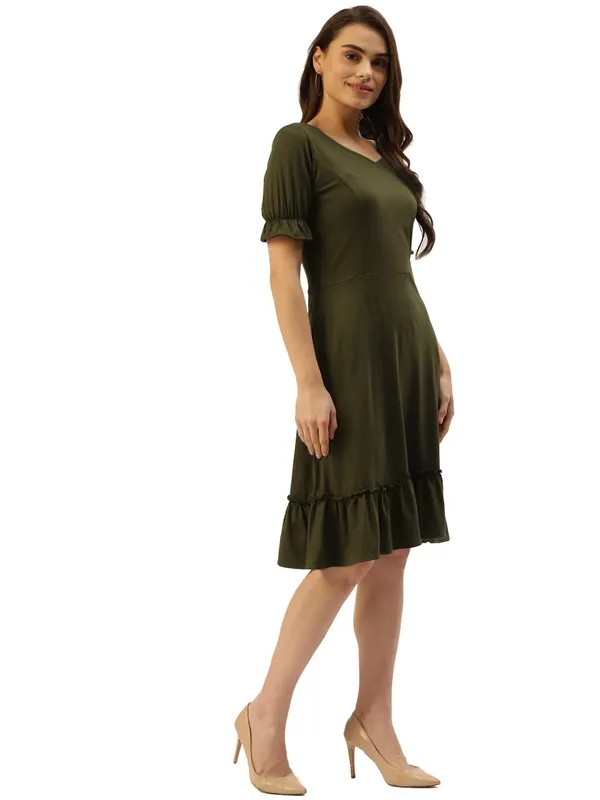 Olive_Viscose_Dresses