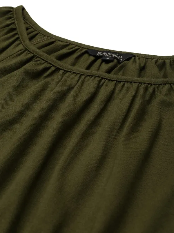 Olive_Cotton_Blend_Single_Jersey_Dresses