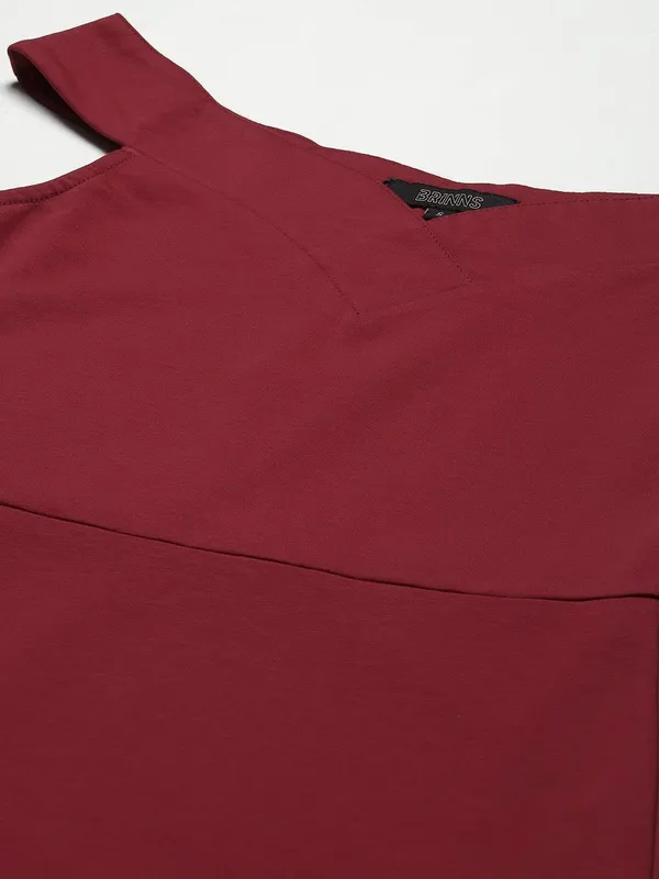 Maroon_Cotton_Loop_Teri_Dresses