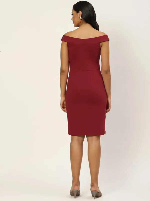 Maroon_Cotton_Loop_Teri_Dresses