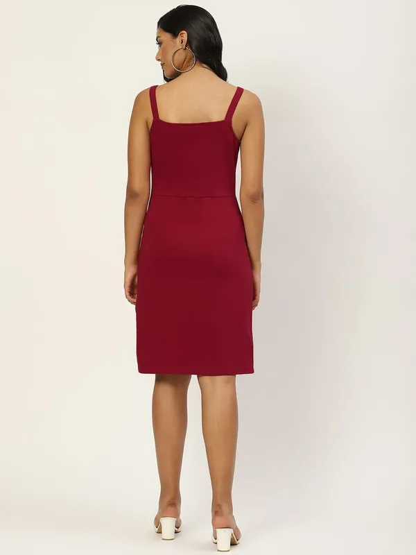 Maroon_Cotton_Loop_Teri_Dresses