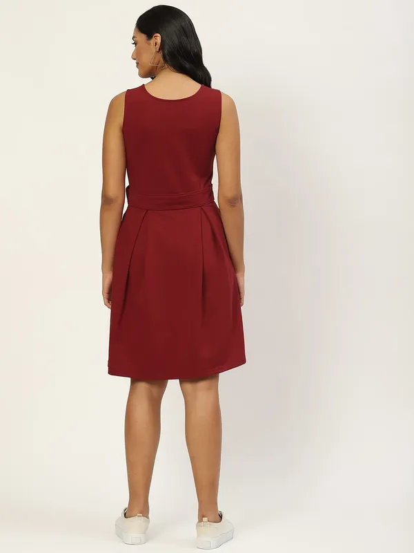 Maroon_Cotton_Loop_Teri_Dresses
