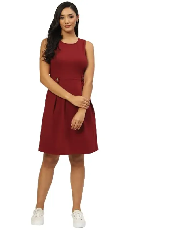Maroon_Cotton_Loop_Teri_Dresses