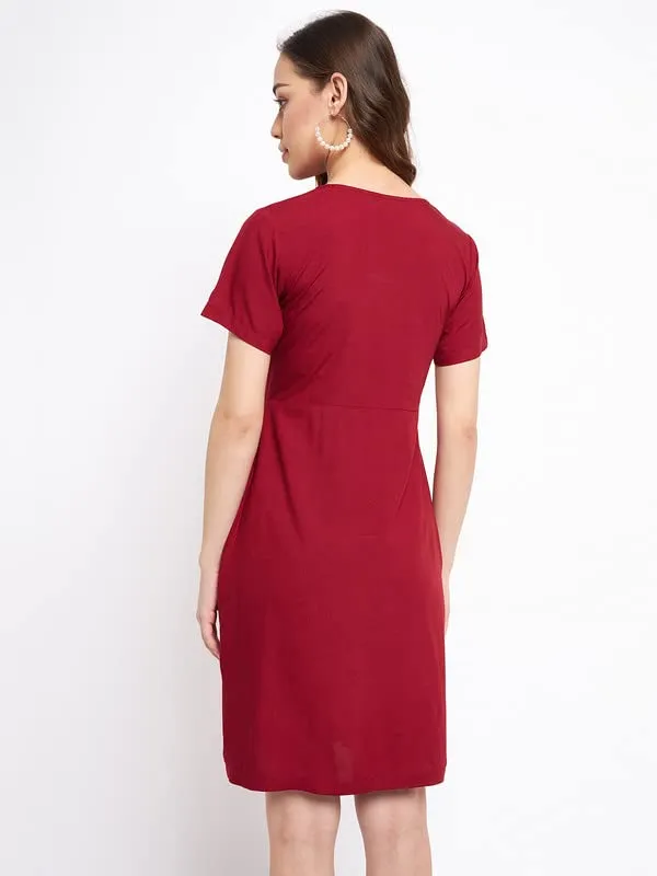 Maroon_Rayon_Solid_Dresses