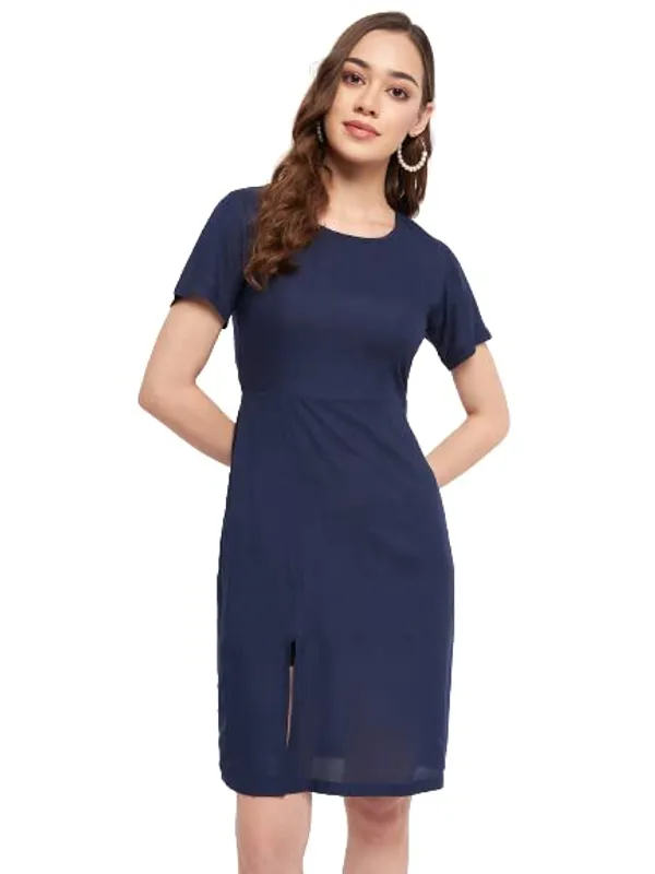 Navy_Rayon_Solid_Dresses