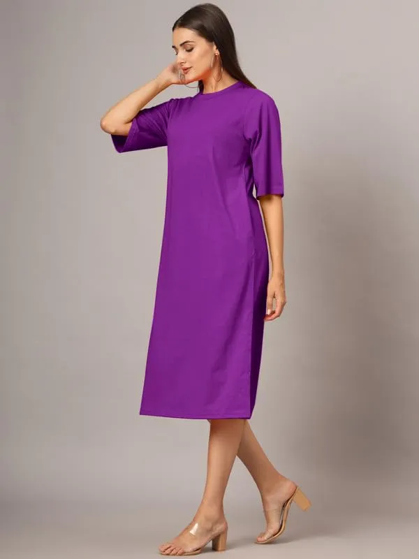 Purple_Cotton_Blend_Single_Jersey_Dresses