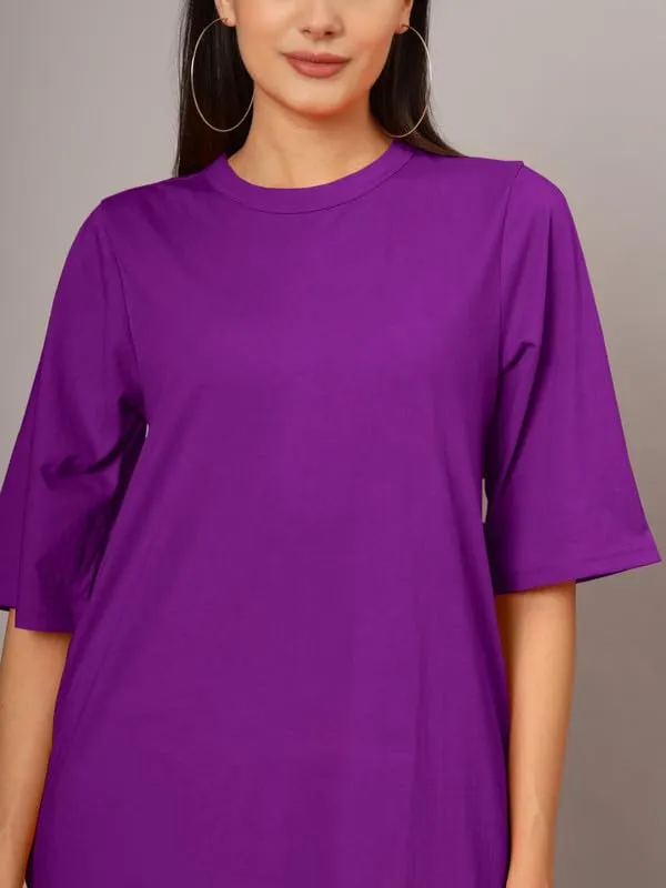 Purple_Cotton_Blend_Single_Jersey_Dresses