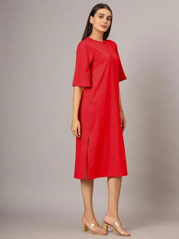 Red_Cotton_Blend_Single_Jersey_Dresses