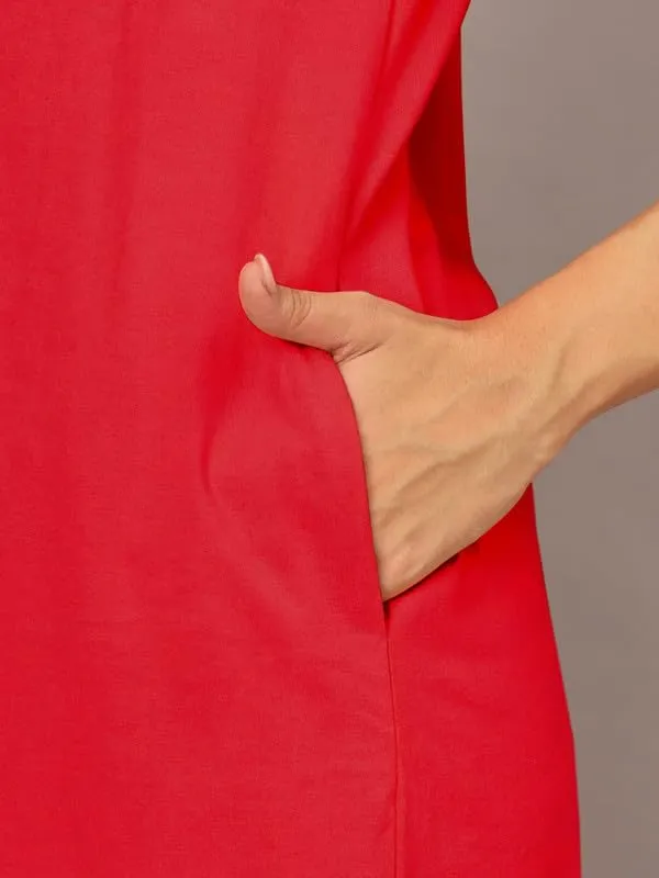 Red_Cotton_Blend_Single_Jersey_Dresses