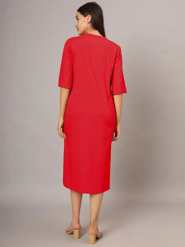 Red_Cotton_Blend_Single_Jersey_Dresses