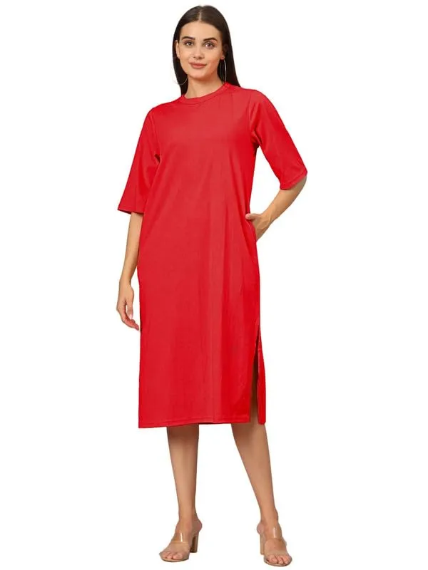 Red_Cotton_Blend_Single_Jersey_Dresses