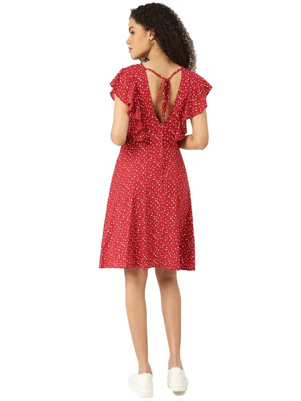 BRINNS_Red_&_White_Printed_Dress