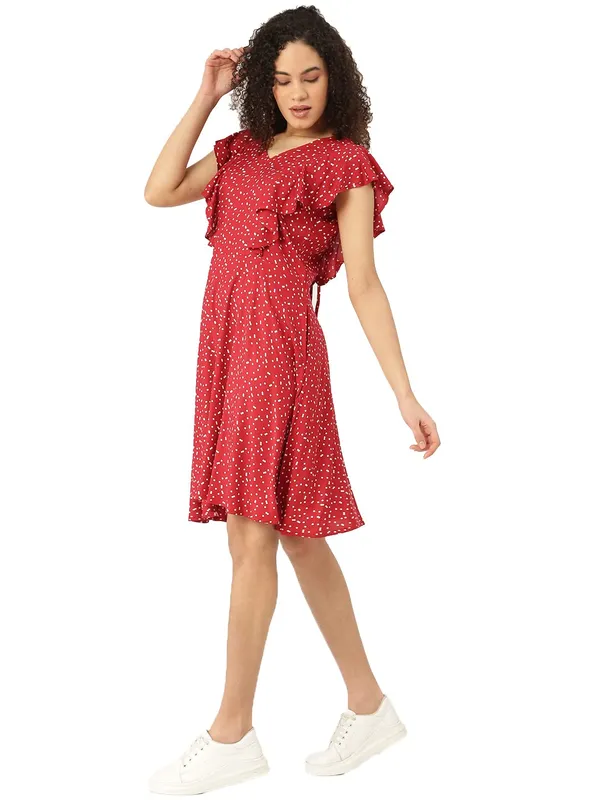 BRINNS_Red_&_White_Printed_Dress
