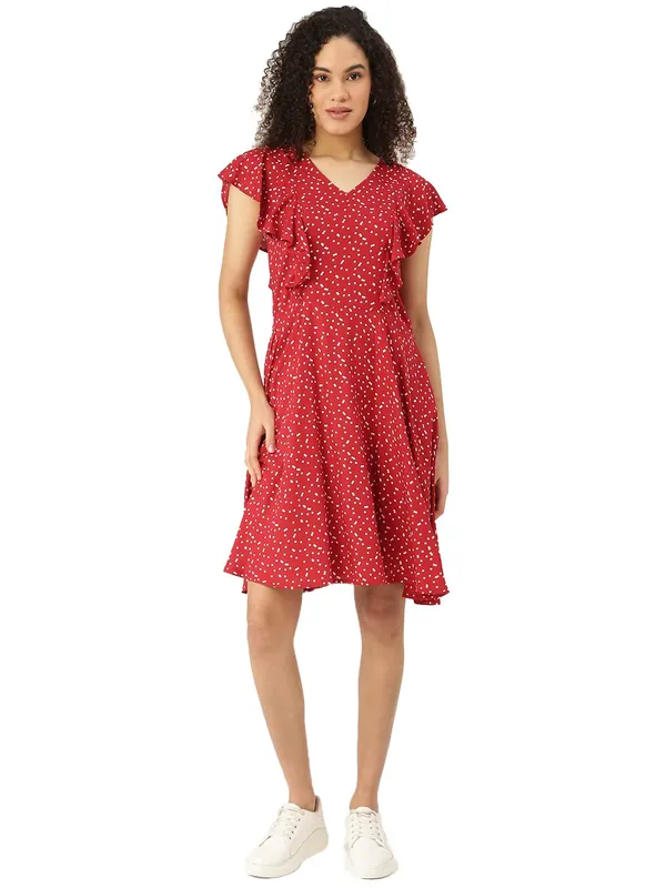 BRINNS_Red_&_White_Printed_Dress