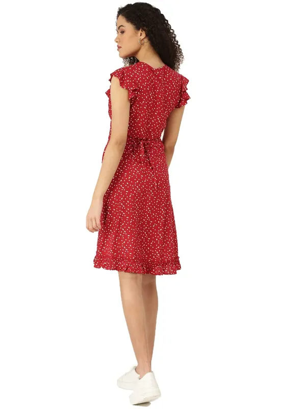 BRINNS_Red_&_White_Printed_Dress