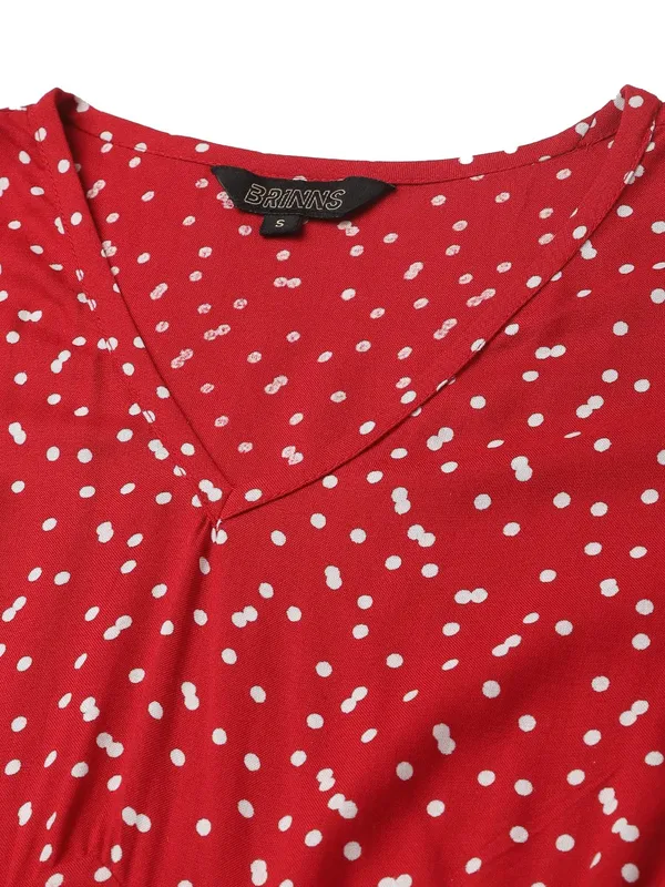 BRINNS_Red_&_White_Printed_Dress