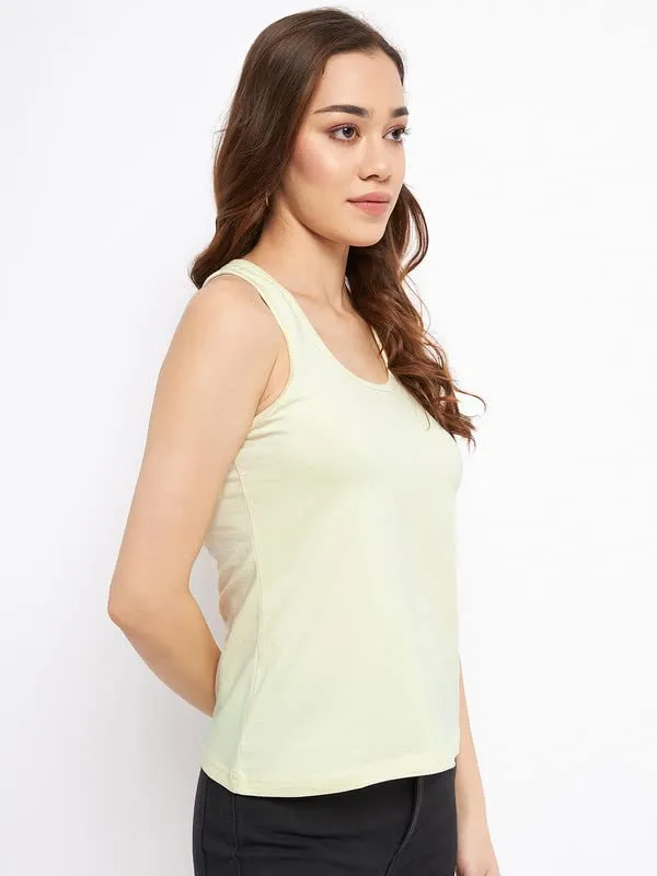 Cream_Cotton_Lycra_Camisoles