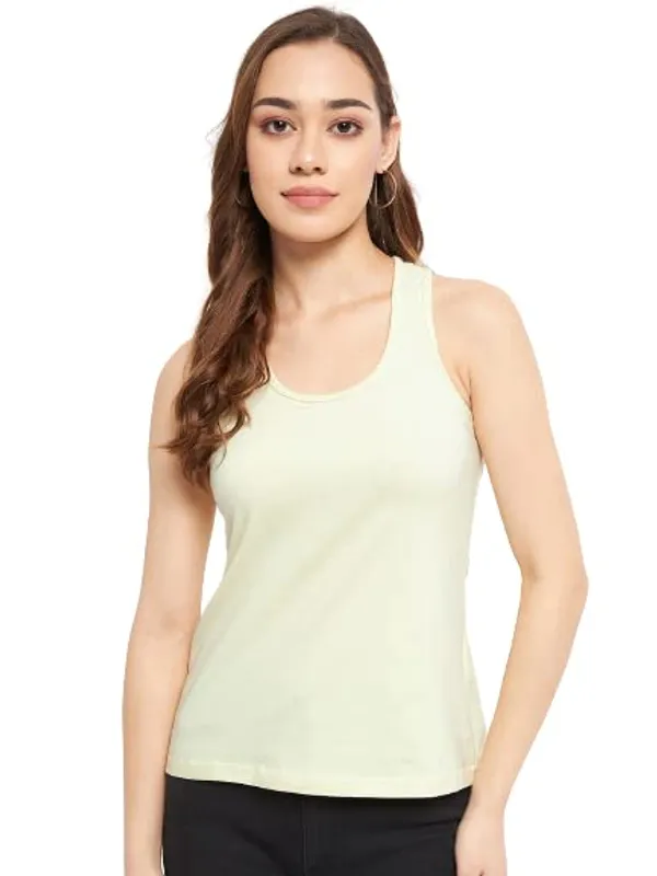 Cream_Cotton_Lycra_Camisoles