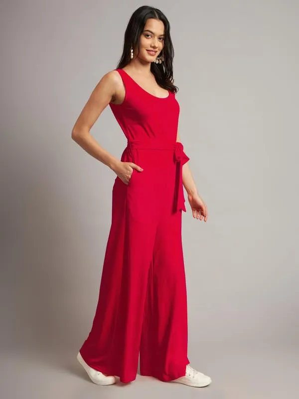 Magenta_Cotton_Blend_Single_Jersey_Jumpsuit