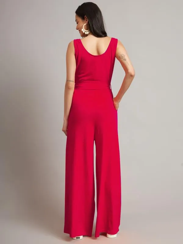 Magenta_Cotton_Blend_Single_Jersey_Jumpsuit