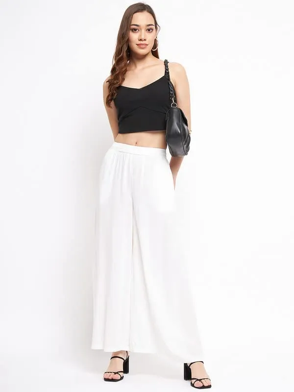 White_Rayon_Solid_Palazzos