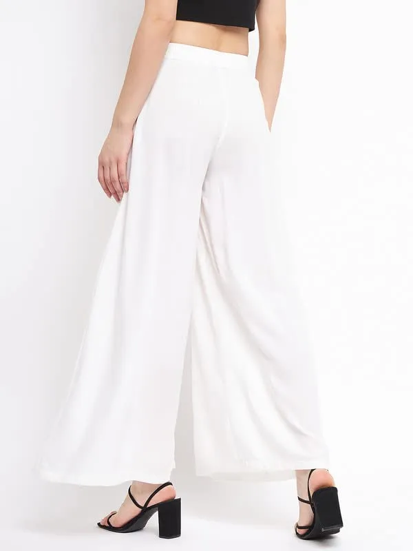 White_Rayon_Solid_Palazzos