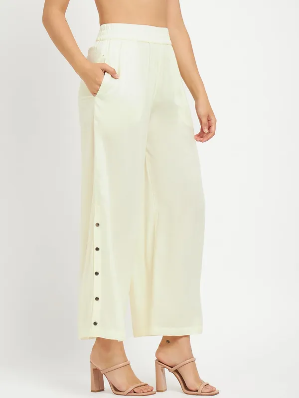 Cream_Rayon_Solid_Palazzos