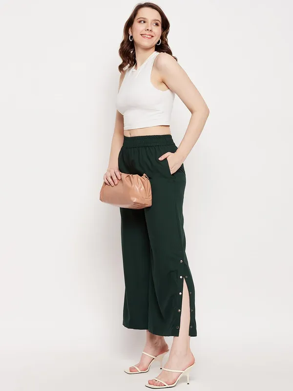 Darkgreen_Rayon_Solid_Palazzos