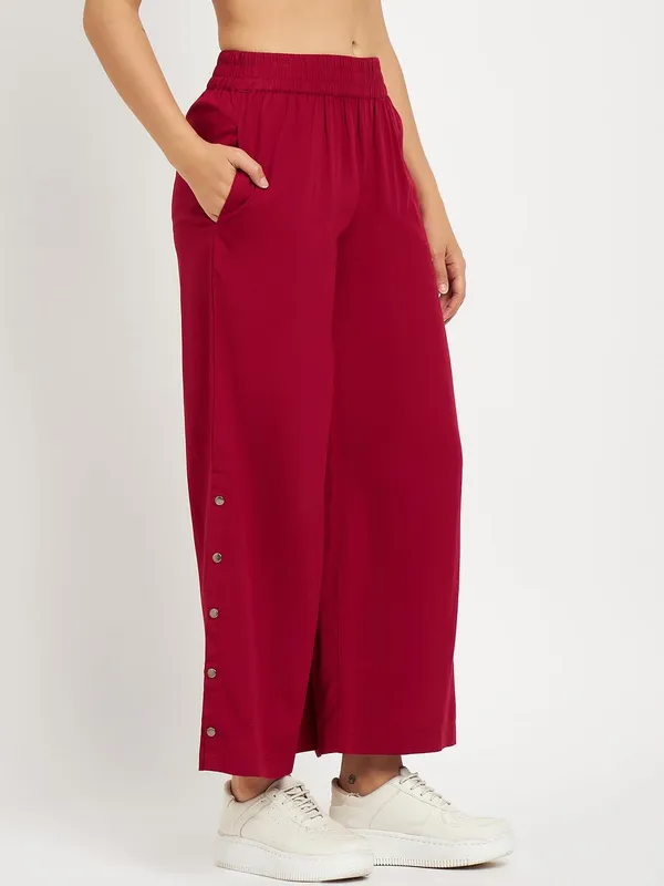 Maroon_Rayon_Solid_Palazzos