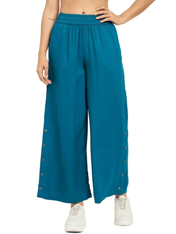 Teal_Rayon_Solid_Palazzos