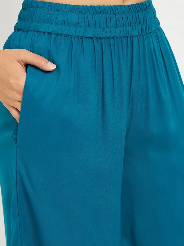 Teal_Rayon_Solid_Palazzos