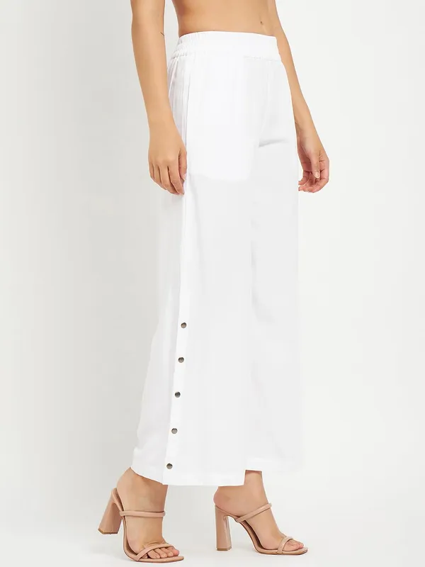 White_Rayon_Solid_Palazzos