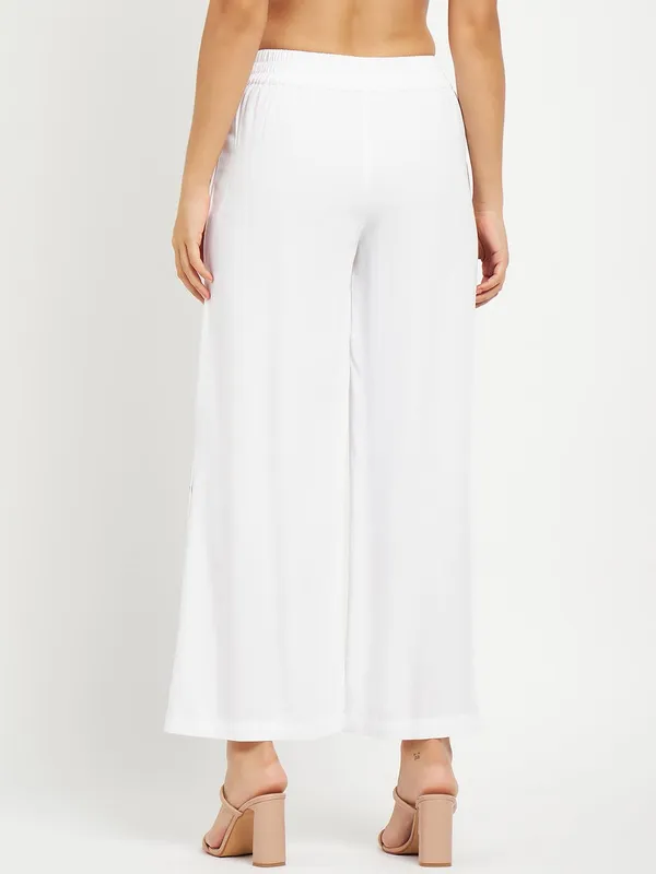 White_Rayon_Solid_Palazzos