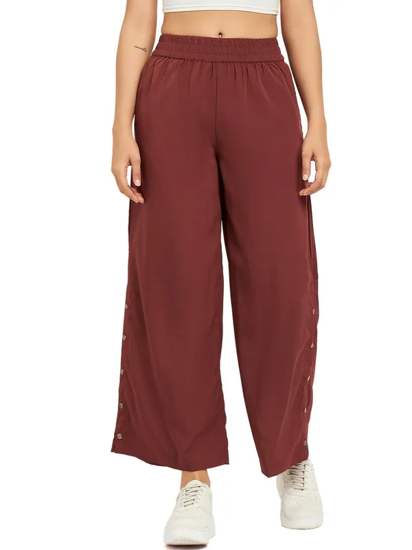 Maroon_Polyester_Palazzos