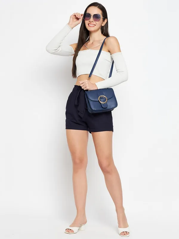 Navy_Rayon_Solid_Shorts