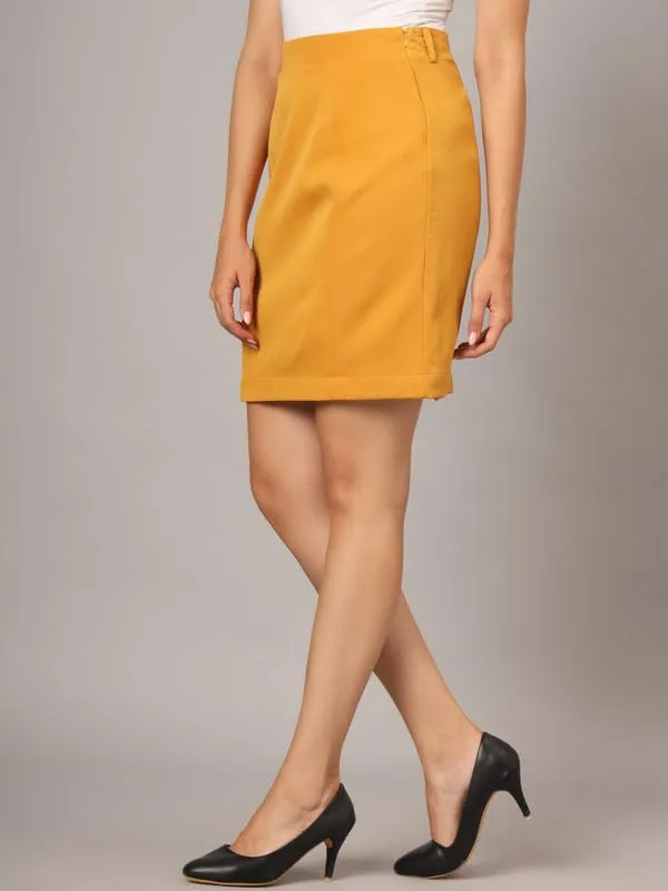 Mustard_Yellow_Polyester_Lycra_Skirts