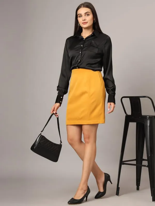 Mustard_Yellow_Polyester_Lycra_Skirts