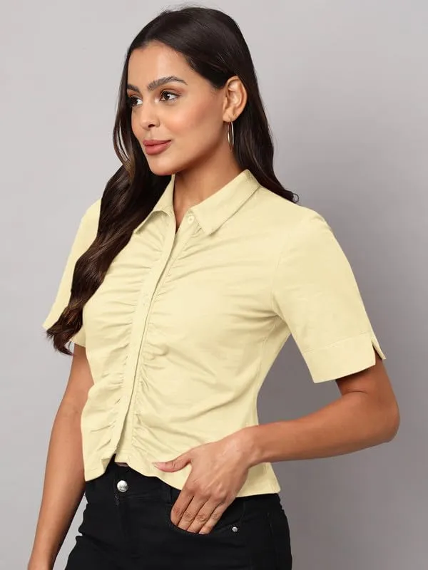 Cream_Cotton_Lycra_Shirts